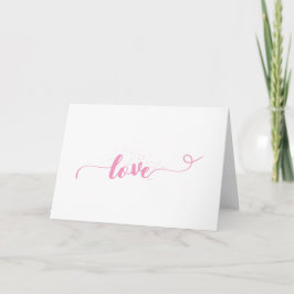 Tarjeta Festiva Love-Valentine—Rosa Cute