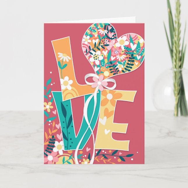 Tarjeta Festiva LOVE Valentine's Day (Anverso)