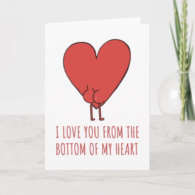 Tarjeta Festiva Love You From The Bottom Of My Heart (Anverso)
