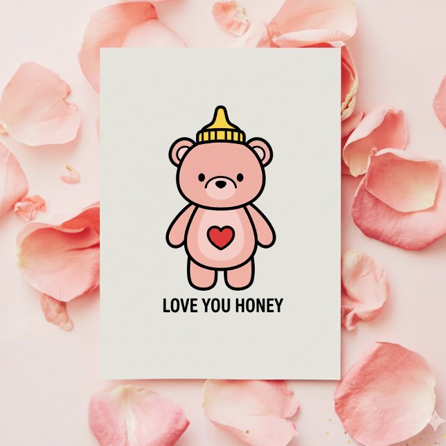 Tarjeta Festiva Love You Honey Card for Girlfriend Valentine (Subido por el creador)