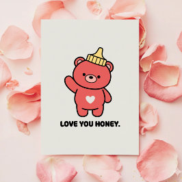 Tarjeta Festiva Love You Honey Sweet Card for Valentine Gift