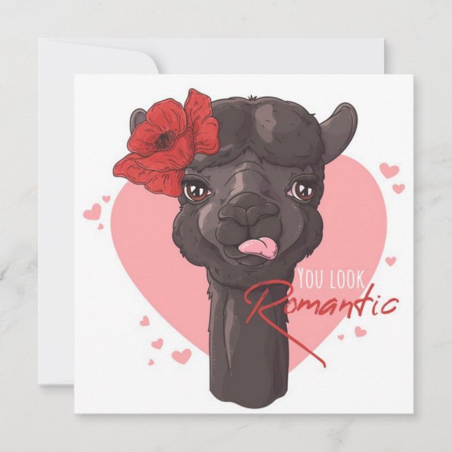 Tarjeta Festiva Love You Llama Holiday Card (Anverso)