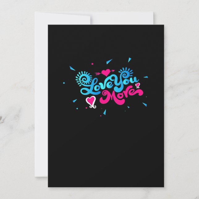 Tarjeta Festiva Love You More Clean Typography Style  (Anverso)