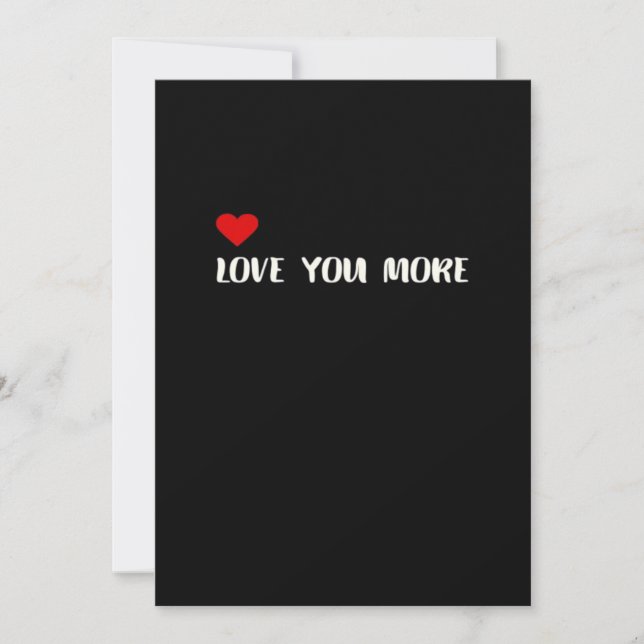 Tarjeta Festiva Love You More Minimalist Love Quote  (Anverso)
