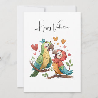 Tarjeta Festiva Lovebirds in Colorful Harmony