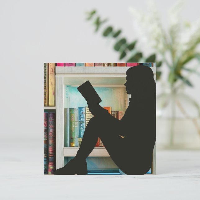 Tarjeta Festiva Lover de libros (Anverso de pie)