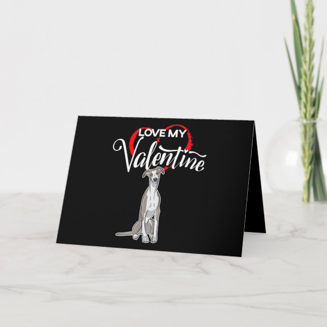 Tarjeta Festiva Lover de Whippet| Amar a mi Día de San Valentín de (Anverso)