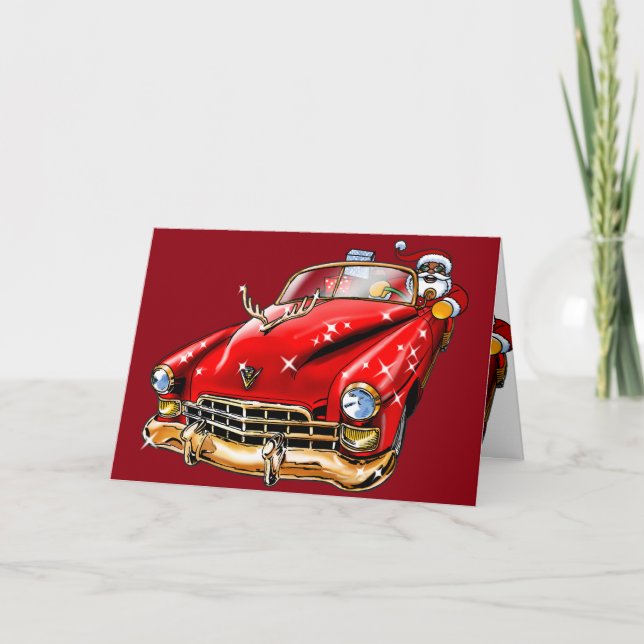 Tarjeta Festiva Low Rider Santa (Anverso)