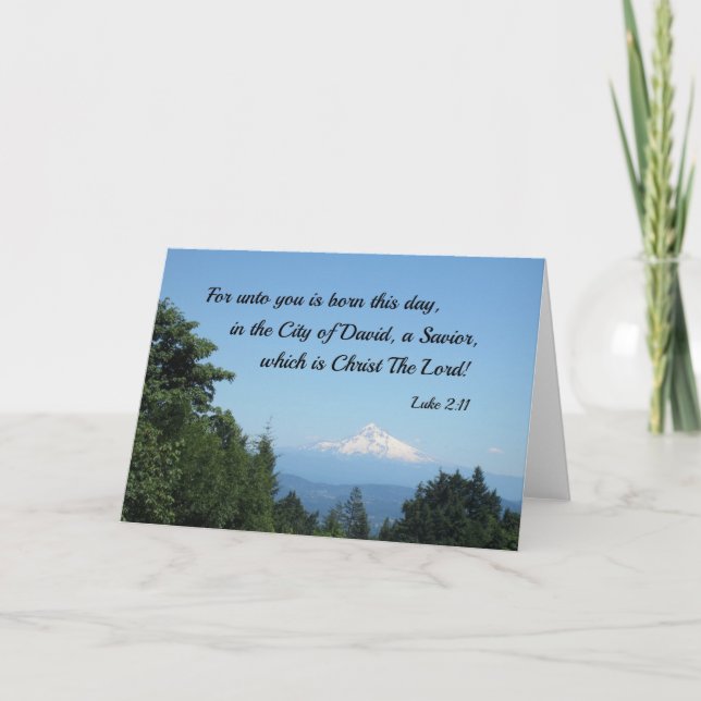 Tarjeta Festiva Lucas 2:11 Porque para ti nace este día... (Anverso)