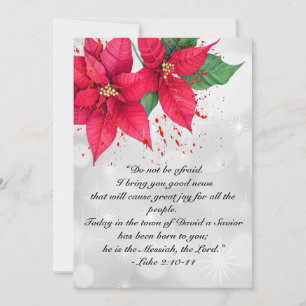 Tarjeta Festiva Lucas 2 Poinsettia Floral Acuarela Hermosa