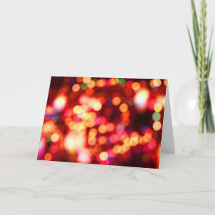 Tarjeta Festiva luces borrosas del día de fiesta