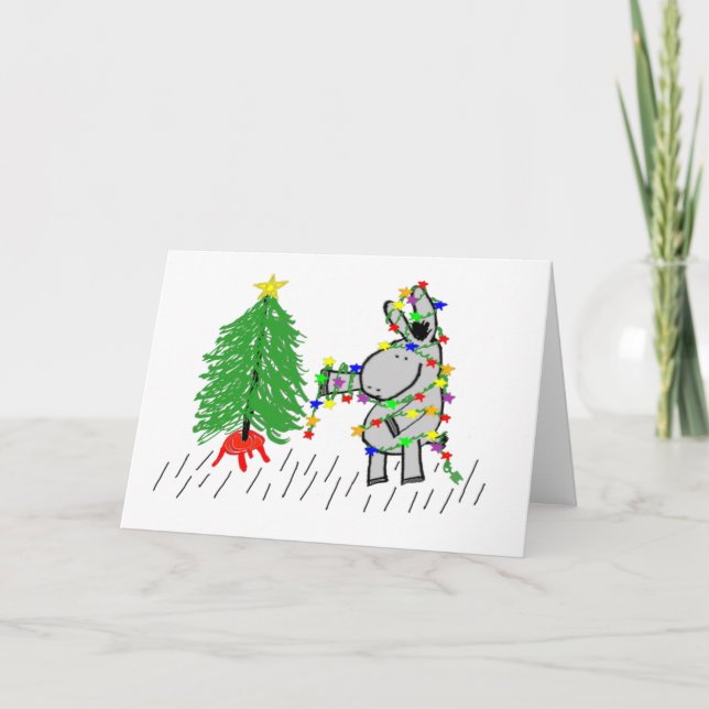 Tarjeta Festiva luces de burro y navidades (Anverso)