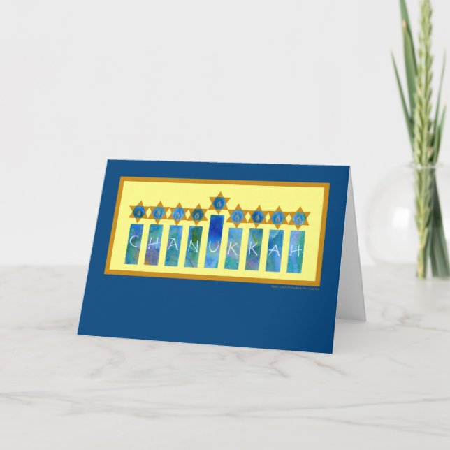 Tarjeta Festiva Luces de Chanukkah (Anverso)