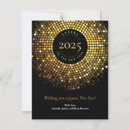 Tarjeta Festiva Luces de Círculo Brillante Felicitación de Año Nue