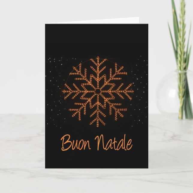 Tarjeta Festiva Luces de cristal italianas Buon Natale (Anverso)