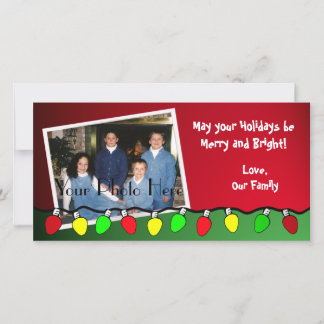 Tarjeta Festiva Luces de navidad/ Saludo fotográfico