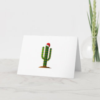 Tarjeta Festiva Luces de Navidades de Arizona Saguaro Cactus