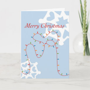 Tarjeta Festiva Luces de Navidades merry y Bright