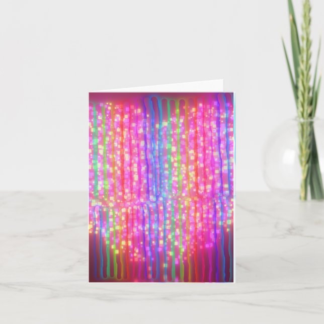 Tarjeta Festiva Luces de neón (Anverso)