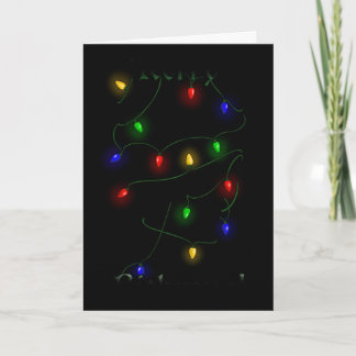 Tarjeta Festiva Luces de Rough Collie Navidades