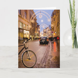 Tarjeta Festiva Luces de vacaciones en Basilea, Suiza