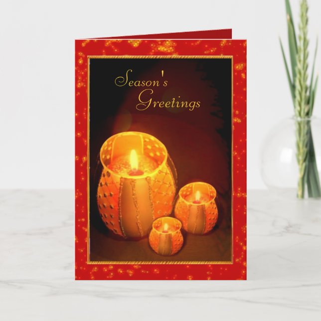 Tarjeta Festiva Luces de velas (Anverso)