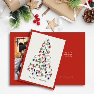 Tarjeta Festiva Luces de Vintage brillantes y merry Fotografía roj