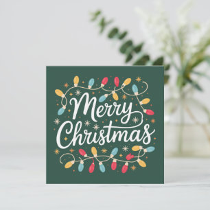 Tarjeta Festiva Luces divertidas de Navidad, vacaciones divertidas