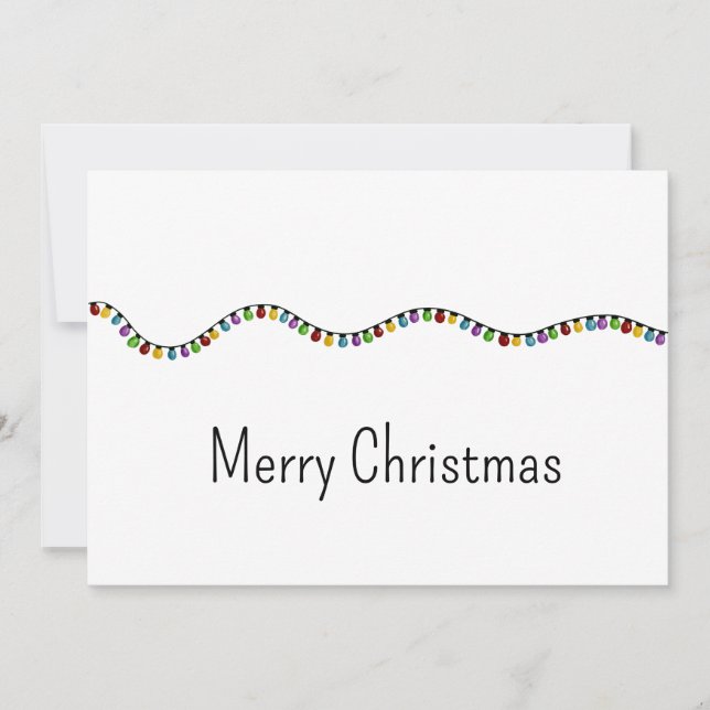 Tarjeta Festiva Luces navideñas brillantes (Anverso)