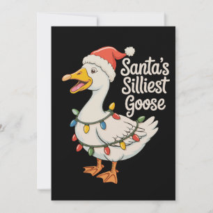 Tarjeta Festiva Luces navideñas de Navidades gansos más silencioso