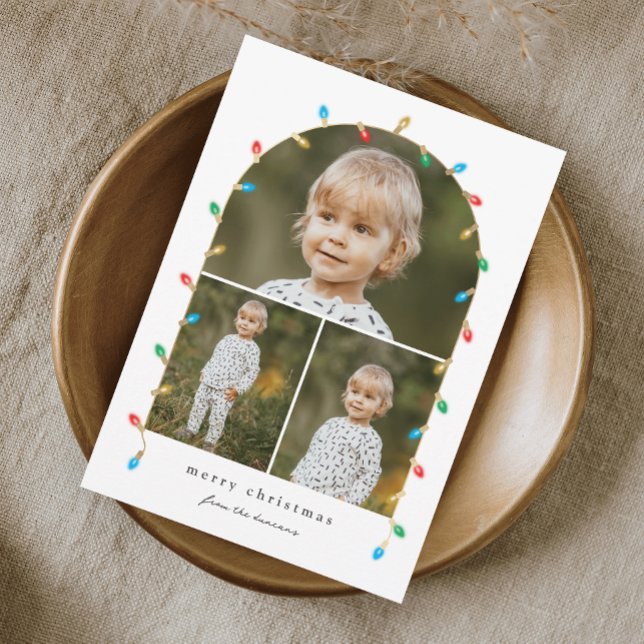 Tarjeta Festiva Luces navideñas vintage 3 Arco fotográfico (Subido por el creador)