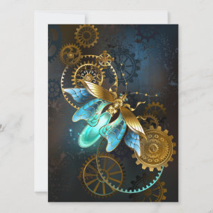Tarjeta Festiva Luciérnaga de Steampunk