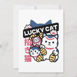 Tarjeta Festiva Lucky Cat Maneki Neko – Japanese Fortune Cat 