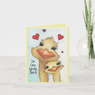Tarjeta Festiva Lucky Duck Valentine