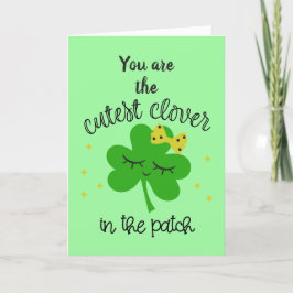 Tarjeta Festiva Lucky Four Leaf Clover Happy St Patricks Day
