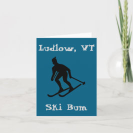 Tarjeta Festiva Ludlow, VT Green Mountain Ski Bum (esquí de Vermon