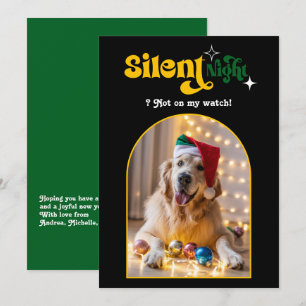 Tarjeta Festiva Lujo de Vacaciones Divertido Retro Perro Mascota F