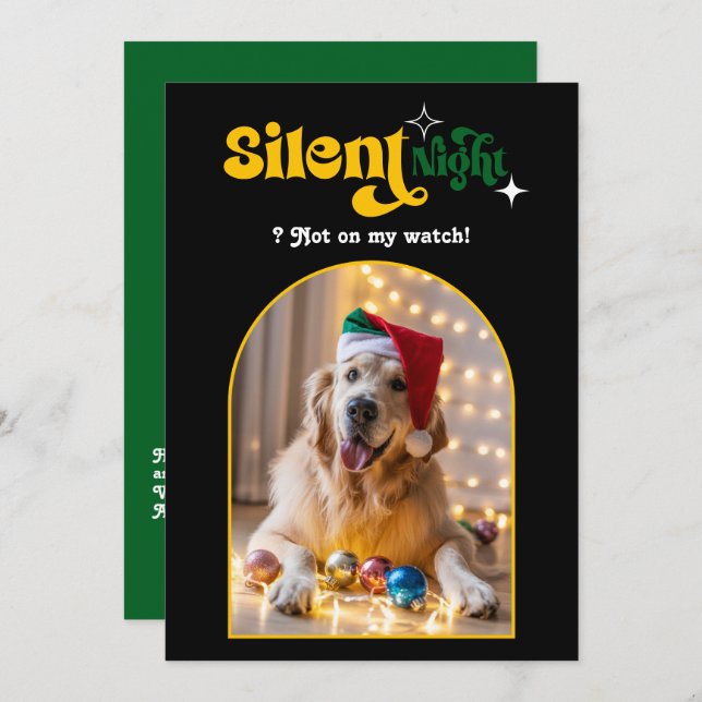 Tarjeta Festiva Lujo de Vacaciones Divertido Retro Perro Mascota F (Anverso / Reverso)