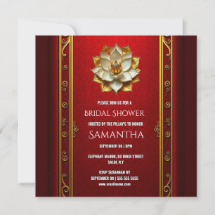 Tarjeta Festiva Lujoso Burgundy y Dorado Antiguo Regalo de Boda de