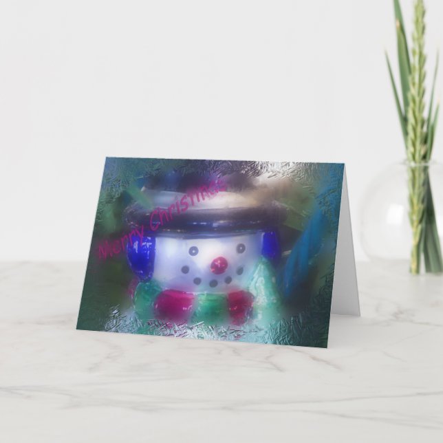 Tarjeta Festiva Luke 2:11 Navidades de Snowman Ornament (Anverso)