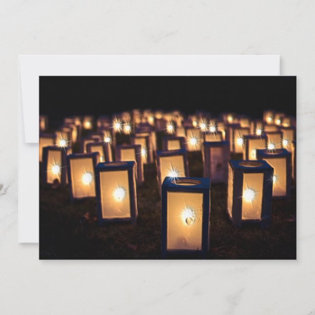 Tarjeta Festiva Luminarios navidades de noche (Anverso)