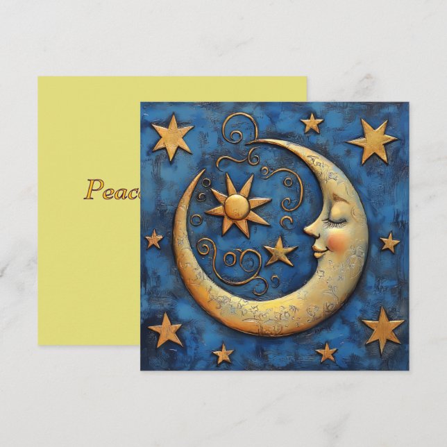 Tarjeta Festiva Luna Celestial (Anverso / Reverso)