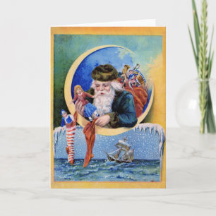 Tarjeta Festiva Luna de Santa Crescent