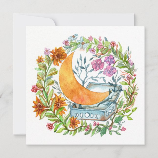 Tarjeta Festiva Luna fuera de la caja (Anverso)