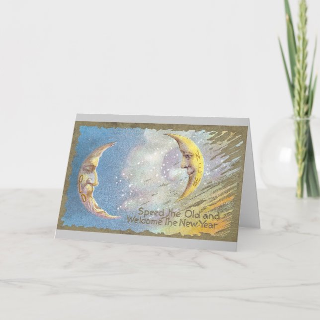 Tarjeta Festiva Luna vieja y luna nueva (Anverso)