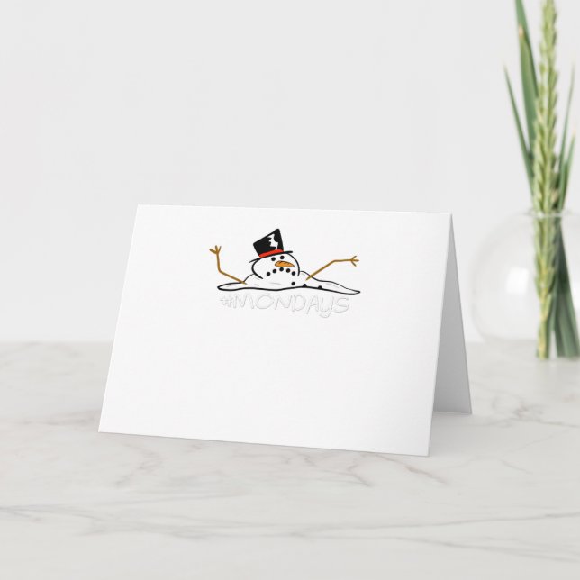 TARJETA FESTIVA LUNES DIFÍCILES MELTING SNOWMAN (Anverso)