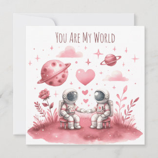 Tarjeta Festiva Lupercalia Astronaut Space Love Valentine
