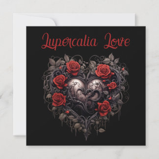 Tarjeta Festiva Lupercalia Black Thorns & Roses Heart Valentine's
