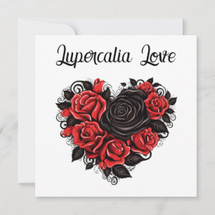 Tarjeta Festiva Lupercalia Espinas Negras y Corazón de Rosas San V