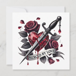 Tarjeta Festiva Lupercalia Gótico Corazón y Espada San Valentín